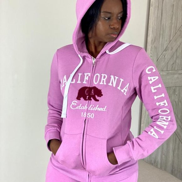 KaylaSim California Purple Zip Up Outfits for Women Sportswear TrackSuit Size L - Picture 2 of 5